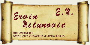 Ervin Milunović vizit kartica